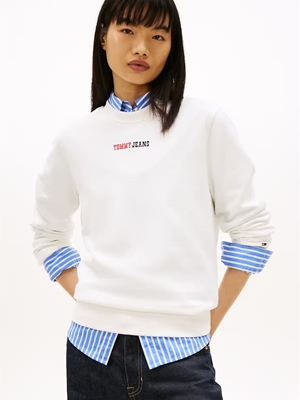 Sudadera TOMMY JEANS DW0DW22362 YBL Ecru - Imagen 2