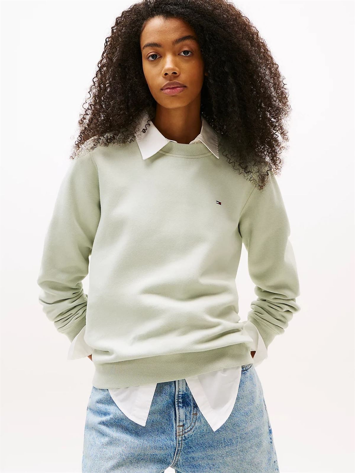 Sudadera Tommy Jeans Misty Sage DW0DW19959 M1C - Imagen 1