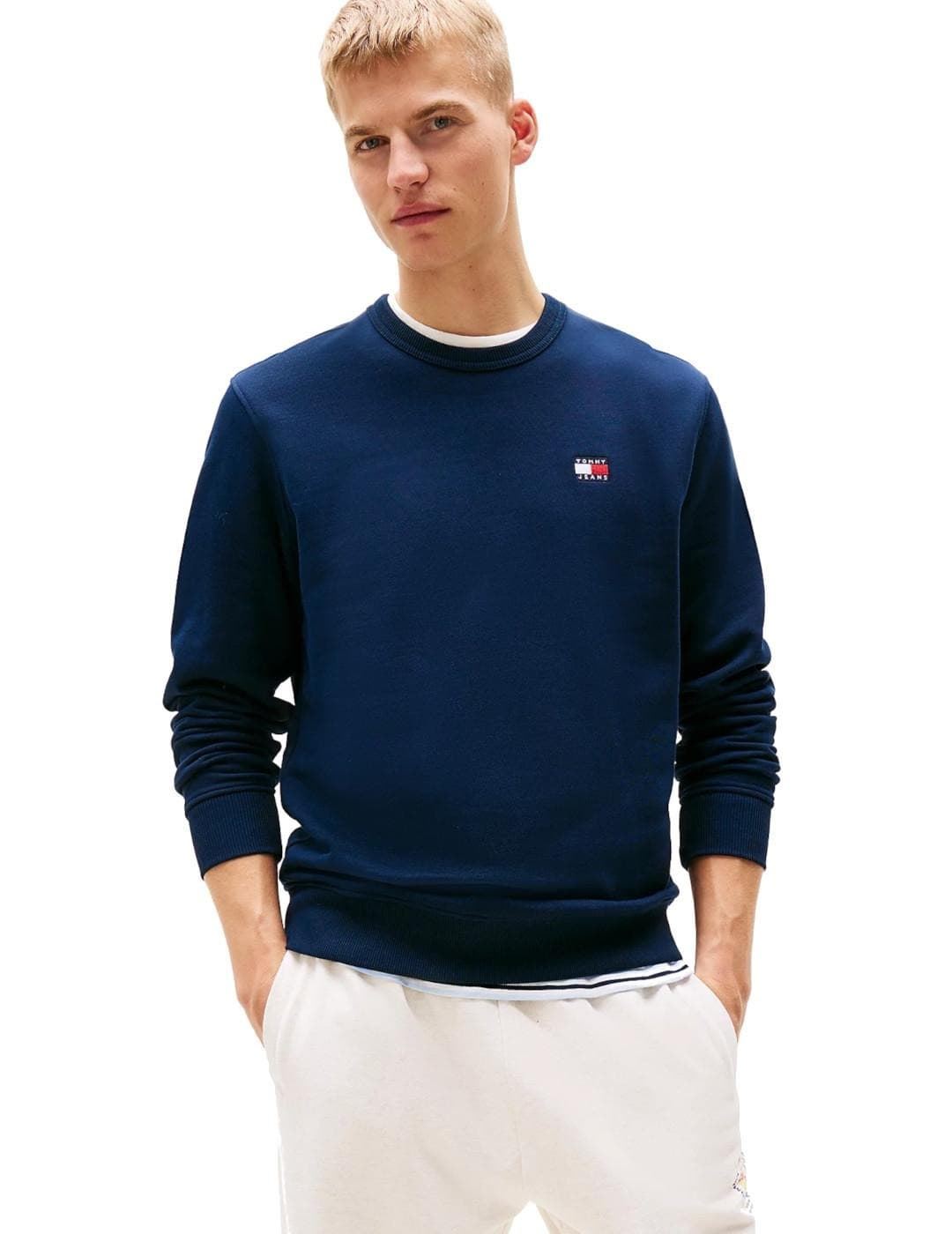 Sudadera Tommy Jeans Reg Badge Crew Dark Night Navy DM0DM20660 C1G - Imagen 2