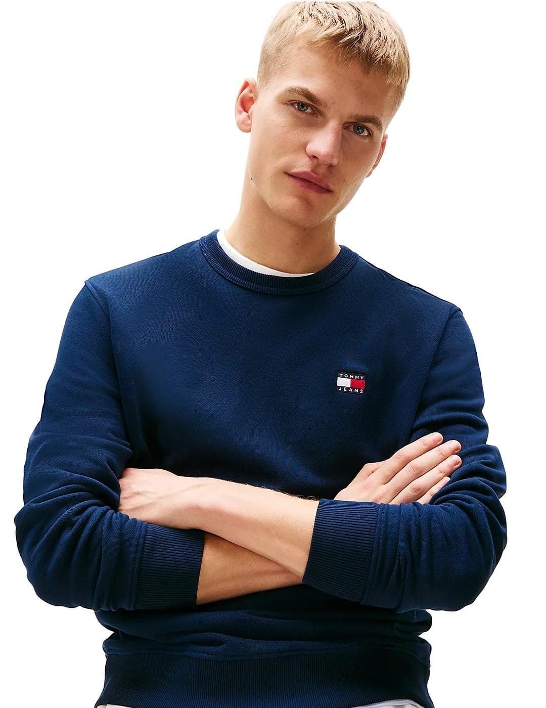 Sudadera Tommy Jeans Reg Badge Crew Dark Night Navy DM0DM20660 C1G - Imagen 3