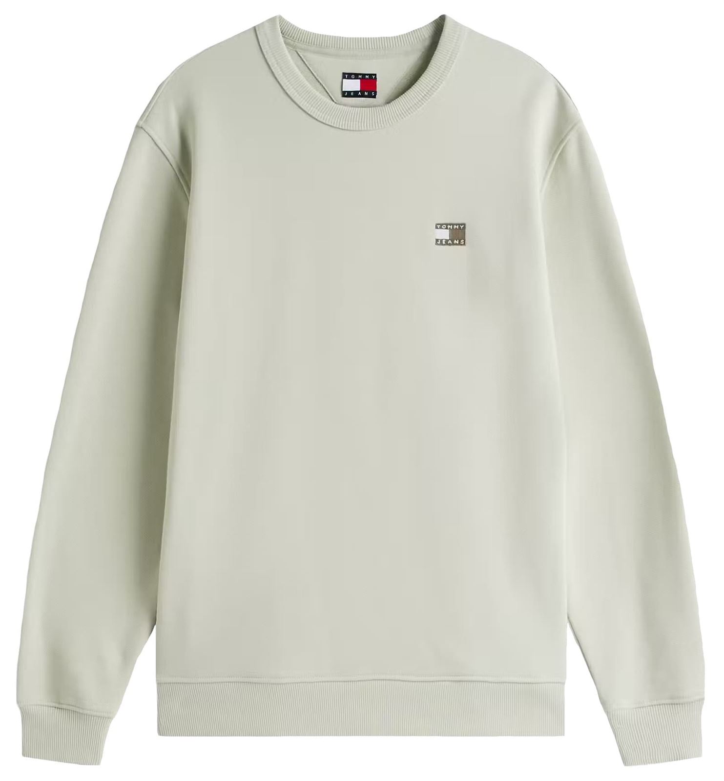 Sudadera Tommy Jeans TJM Reg Badge Crew Misty Sage Tonal DM0DM20660 M1C - Imagen 1