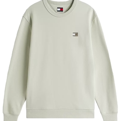 Sudadera Tommy Jeans TJM Reg Badge Crew Misty Sage Tonal DM0DM20660 M1C - Imagen 1