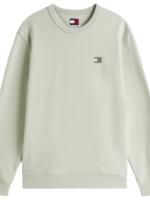 Sudadera Tommy Jeans TJM Reg Badge Crew Misty Sage Tonal DM0DM20660 M1C - Imagen 1