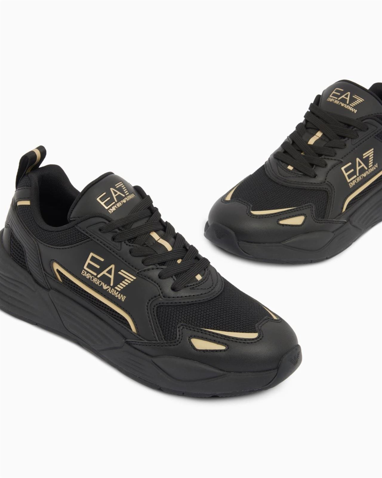 Zapatillas EA7 Emporio Armani Triple Black+Gold 7X000308 AF18447 MZ177 - Imagen 4