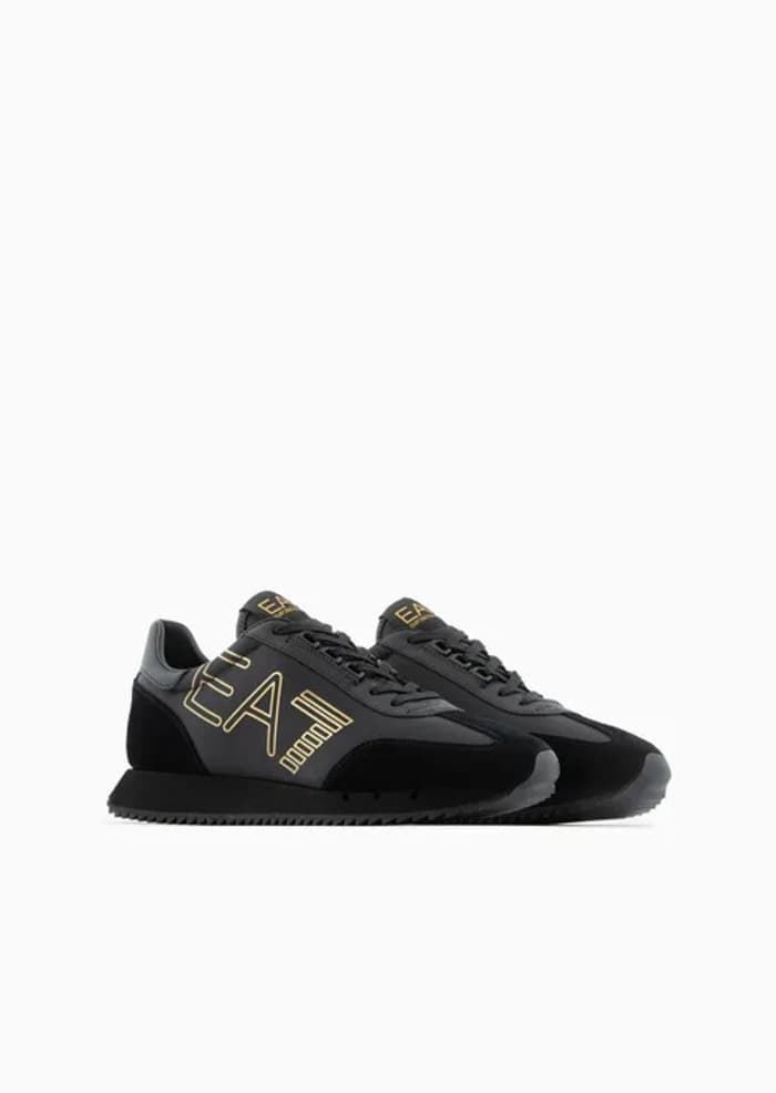 Zapatillas EA7 Emporio Armani X8X101 XK257 M701 triple black + gold - Imagen 2