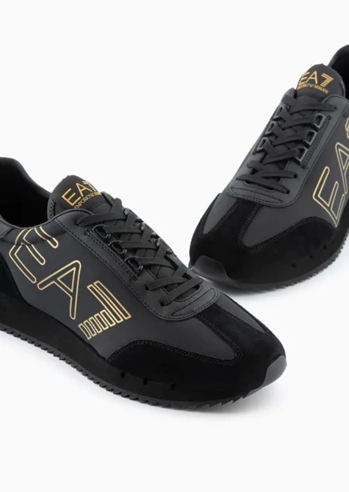 Zapatillas EA7 Emporio Armani X8X101 XK257 M701 triple black + gold - Imagen 4