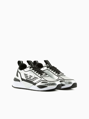 Zapatillas Emporio Armani EA7 X8X160 XK365 S989 silver python/black - Imagen 2