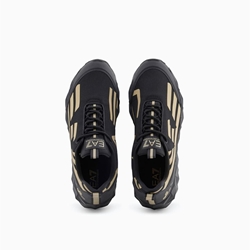 Zapatillas Emporio Armani EA7 X8X217 XK433 R969 TRIPLE BLACK LIGHT GOLD - Imagen 1