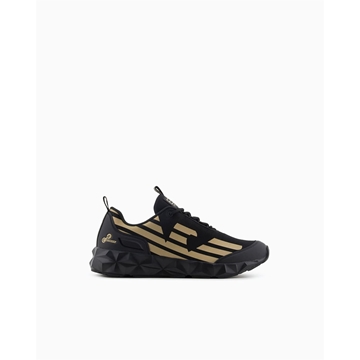 Zapatillas Emporio Armani EA7 X8X217 XK433 R969 TRIPLE BLACK LIGHT GOLD - Imagen 2
