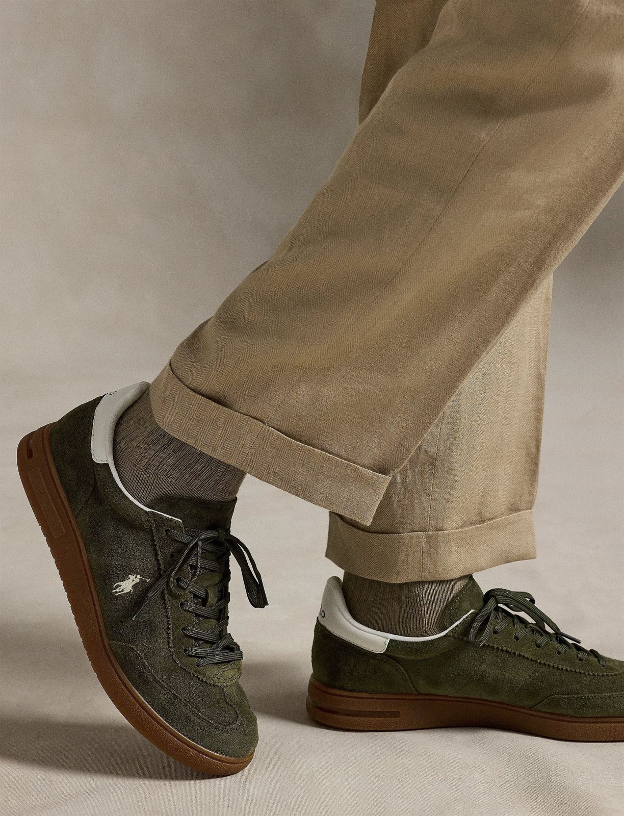 Zapatillas Polo Ralph Lauren Bedford Suede Olive/White - Imagen 6
